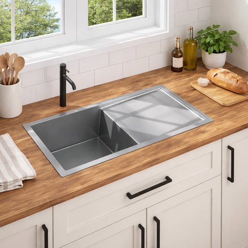 Edelstahl spüle 87x44cm - edelstahl,