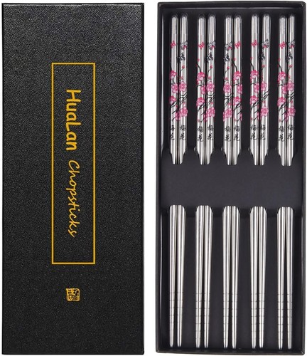 Edelstahl essstäbchen set - edelstahl,